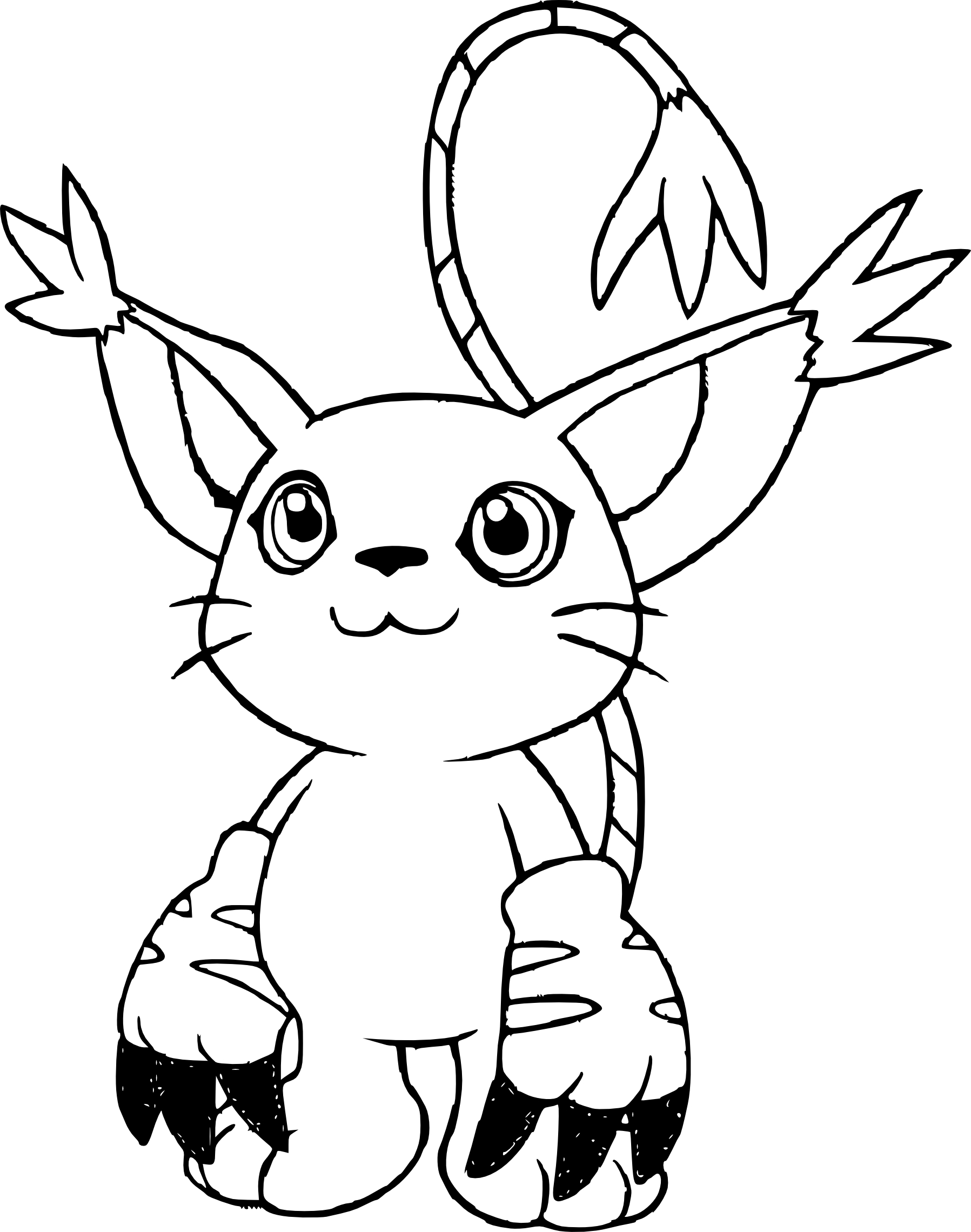 Coloriage Gatomon Digimon à imprimer et colorier