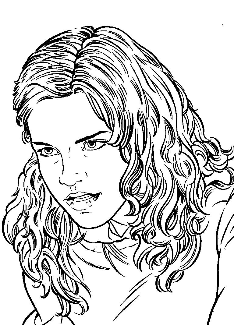 Coloriage visage Hermione Granger