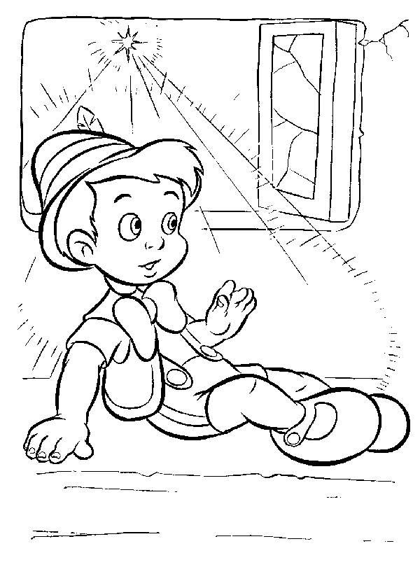 Coloriage Pinocchio petit Garçon