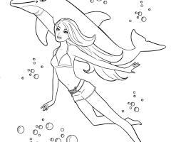 Coloriage Barbie dauphin