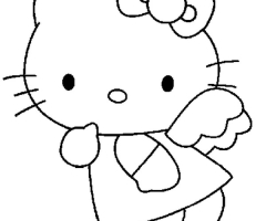 Coloriage Hello Kitty ange